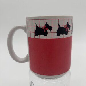 Vtg 1980s Scottish Terrier Scottie Dog Mug Deco 10 oz Korea Small World Greeting